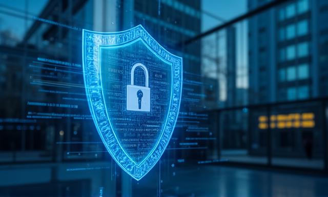 Ilustración de seguridad de datos y conexión entre empresas